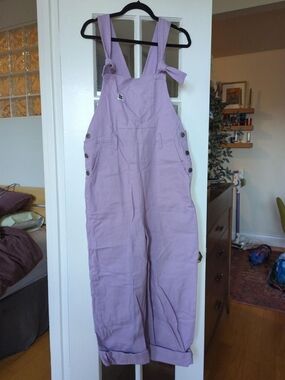 Lucy & Yak Lavender Tie-Shoulder Overalls
